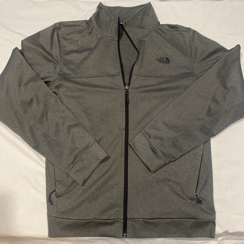 The North Face Full Zip Jacket Mens Medium Gray Stretch 2 Zip Pockets